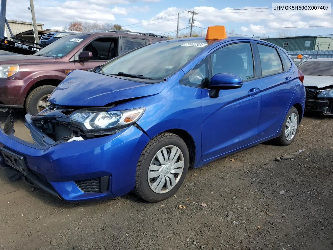 2016 Honda Fit Lx VIN: JHMGK5H50GX007407 Lot: 77442394