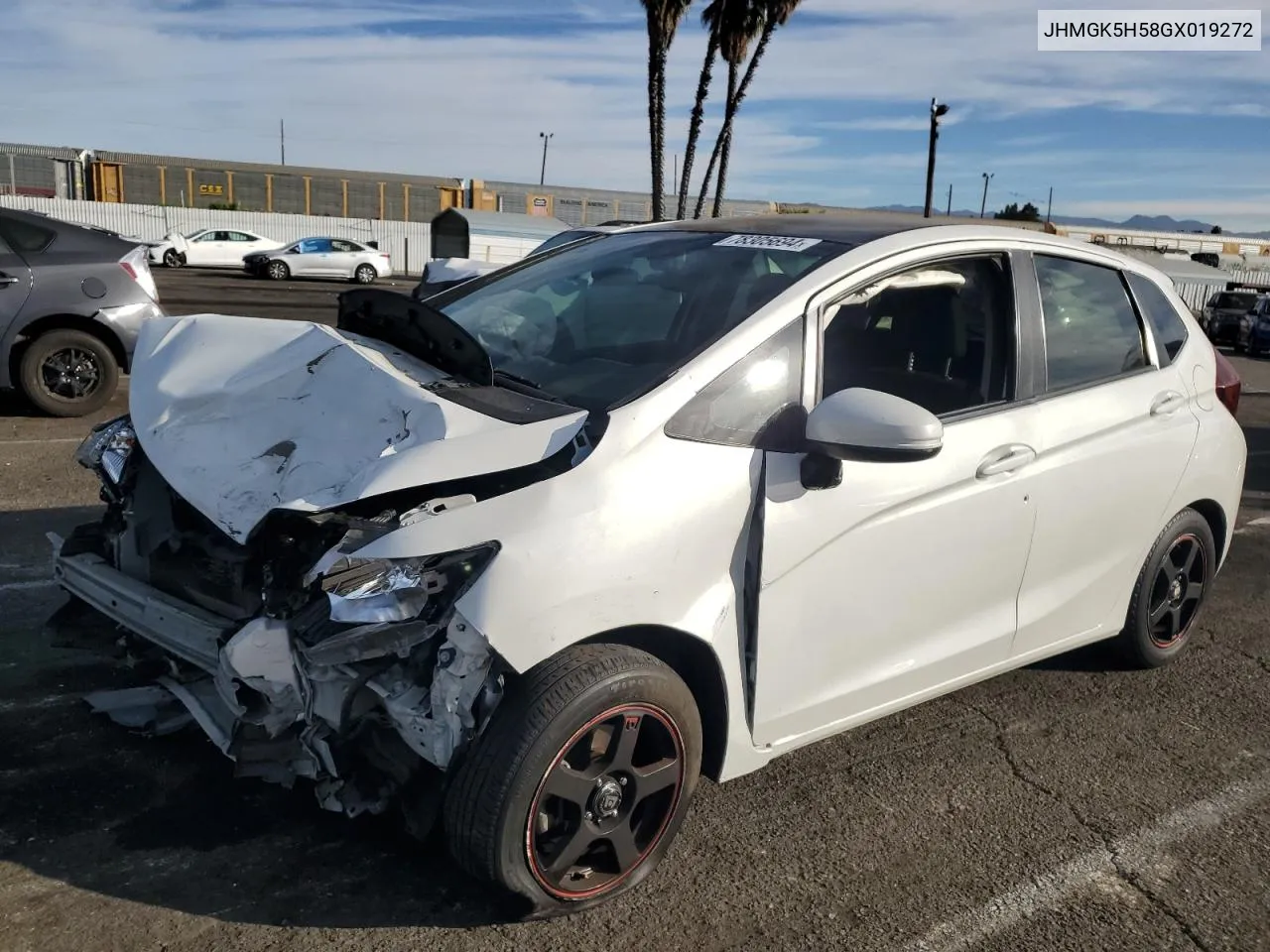 2016 Honda Fit Lx VIN: JHMGK5H58GX019272 Lot: 78305694