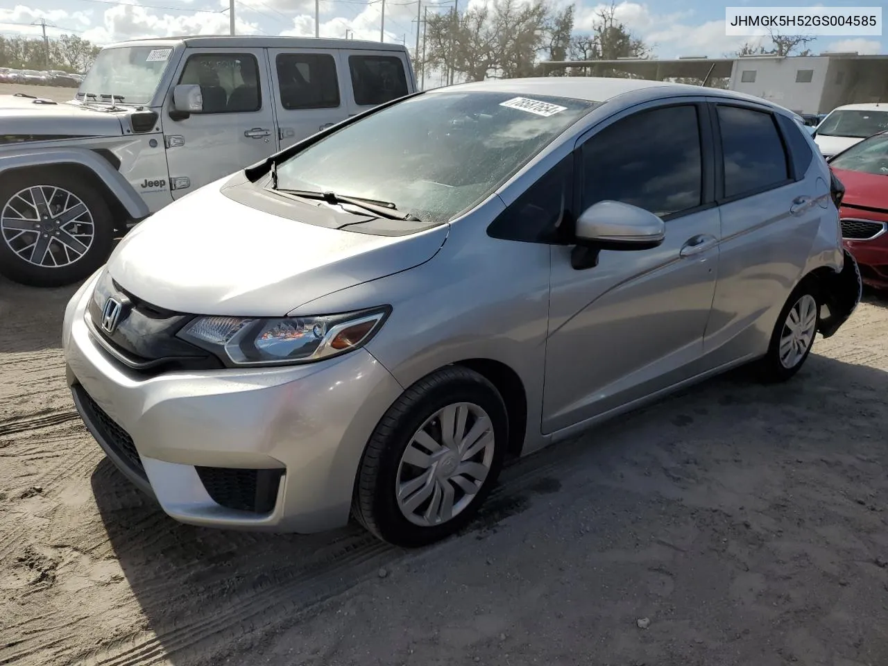 2016 Honda Fit Lx VIN: JHMGK5H52GS004585 Lot: 78587654