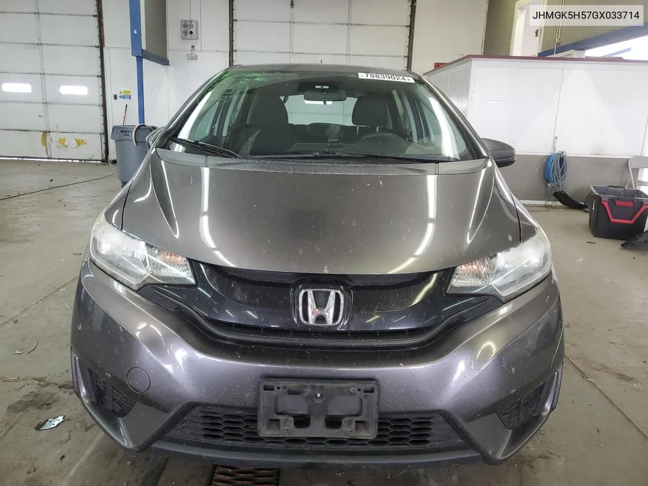 2016 Honda Fit Lx VIN: JHMGK5H57GX033714 Lot: 78839024