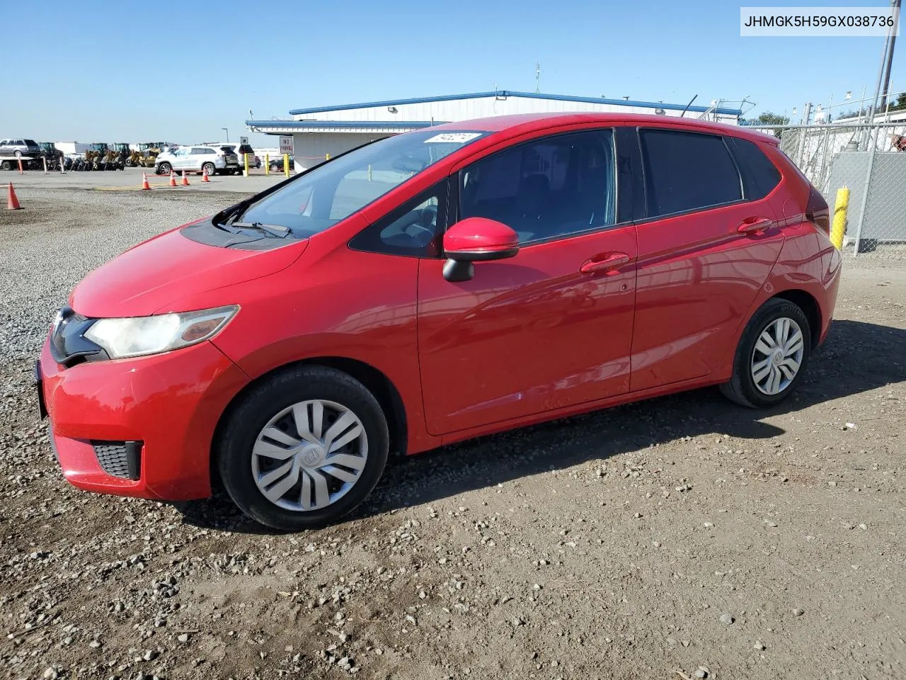 2016 Honda Fit Lx VIN: JHMGK5H59GX038736 Lot: 79452214