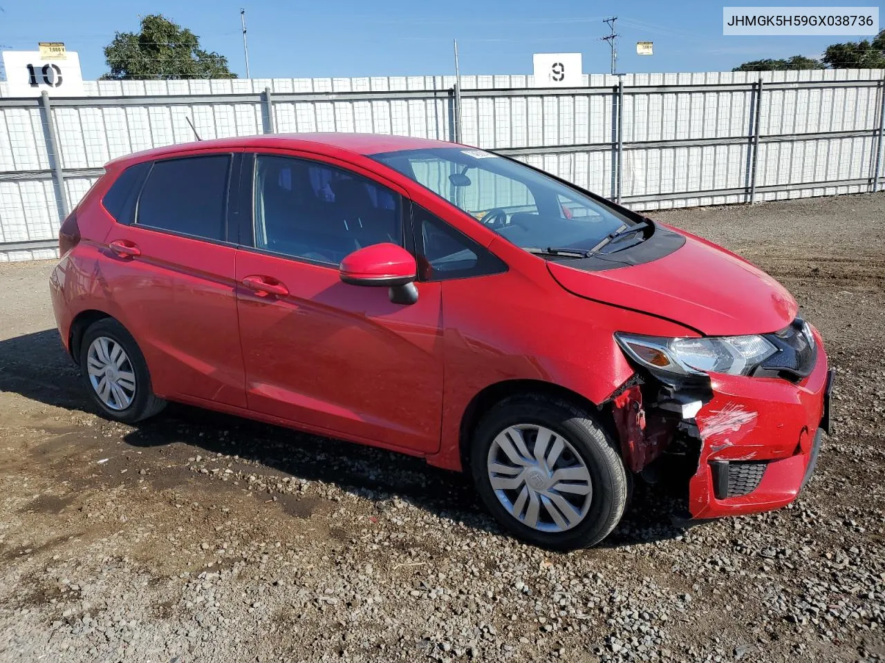 2016 Honda Fit Lx VIN: JHMGK5H59GX038736 Lot: 79452214