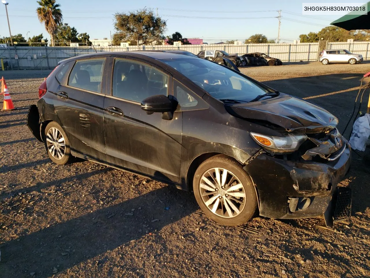 2016 Honda Fit Ex VIN: 3HGGK5H83GM703018 Lot: 80718704