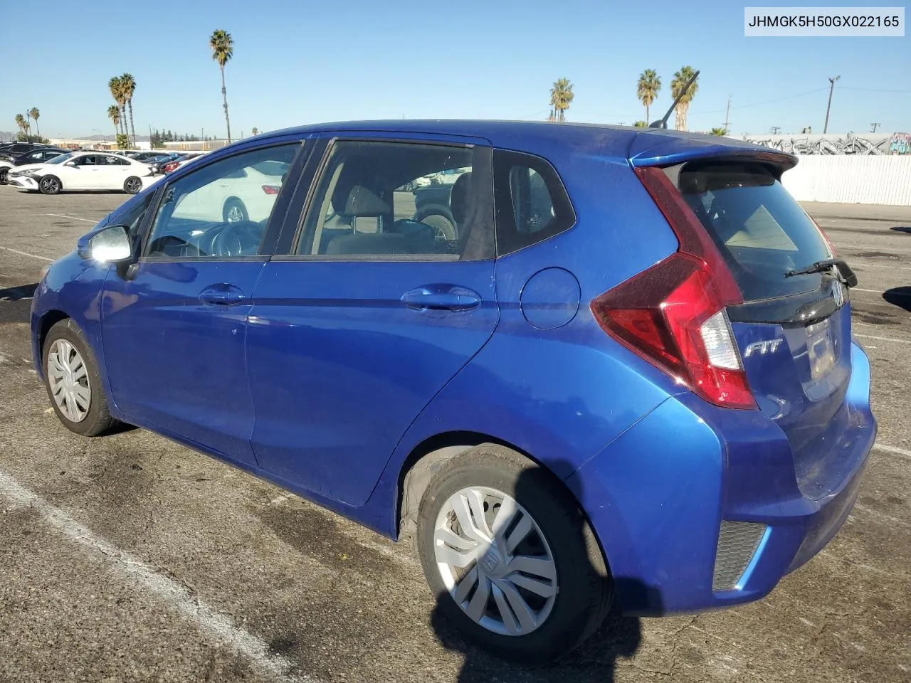 2016 Honda Fit Lx VIN: JHMGK5H50GX022165 Lot: 80731644