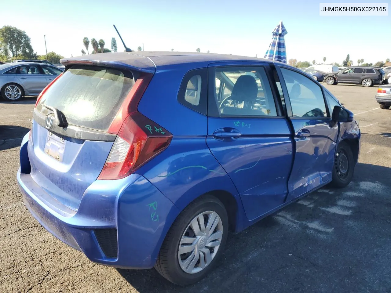 2016 Honda Fit Lx VIN: JHMGK5H50GX022165 Lot: 80731644