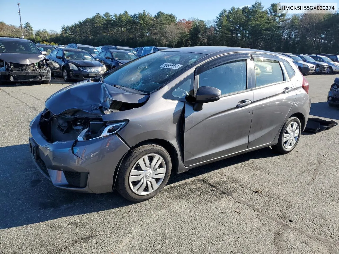 2016 Honda Fit Lx VIN: JHMGK5H55GX030374 Lot: 80985594