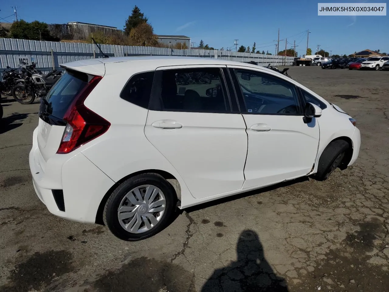 2016 Honda Fit Lx VIN: JHMGK5H5XGX034047 Lot: 81381624