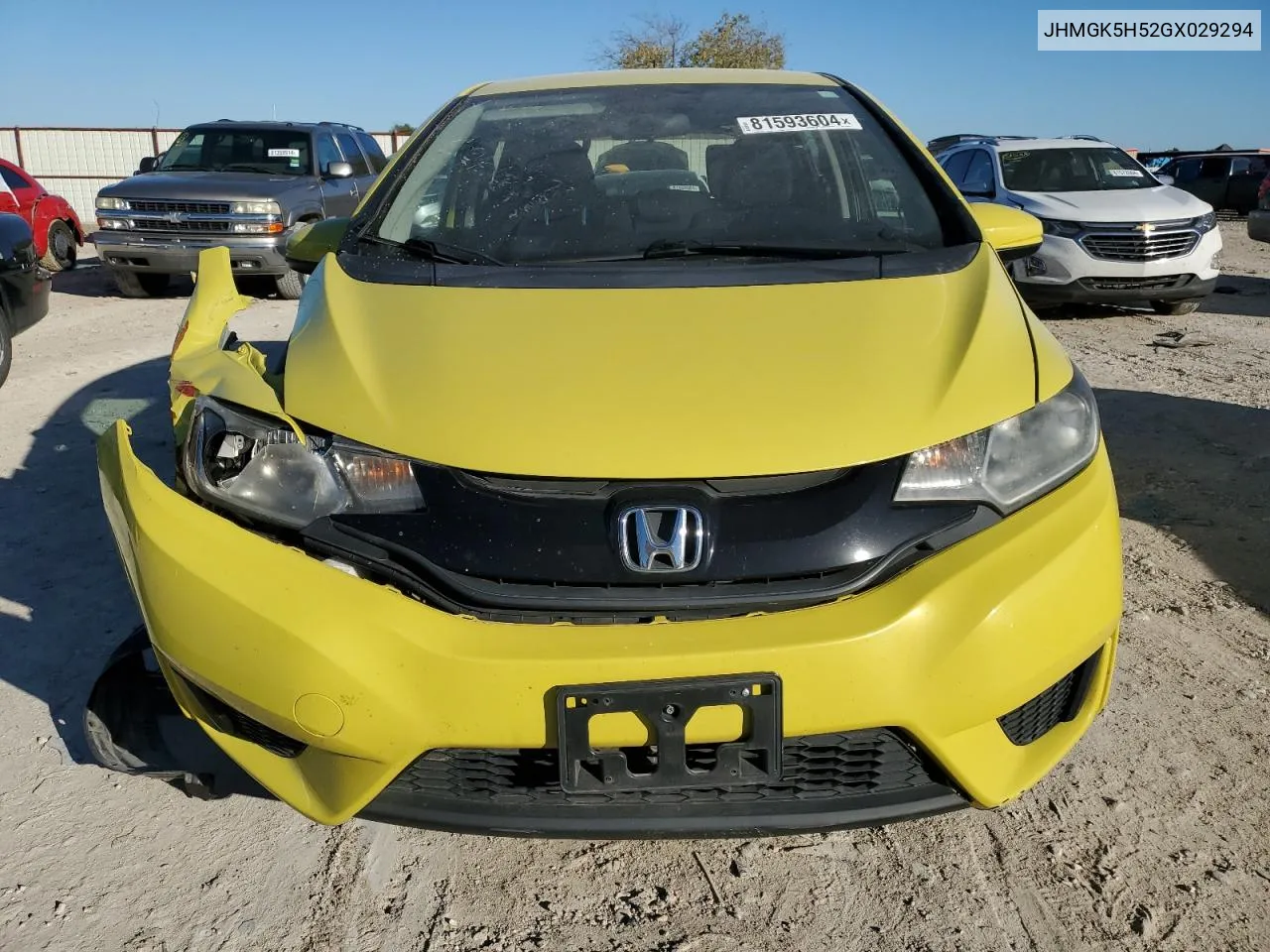 2016 Honda Fit Lx VIN: JHMGK5H52GX029294 Lot: 81593604