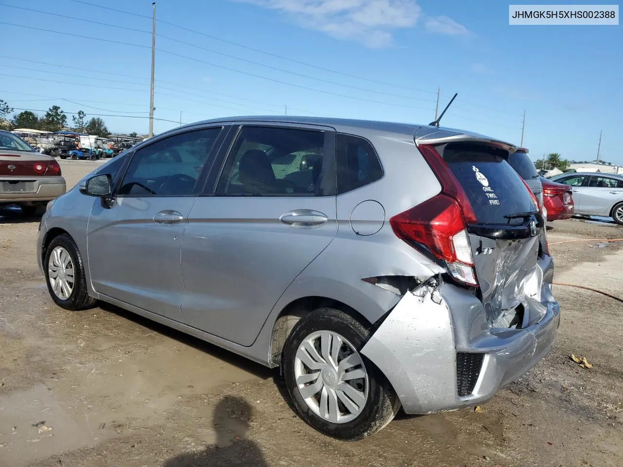 2017 Honda Fit Lx VIN: JHMGK5H5XHS002388 Lot: 78785214