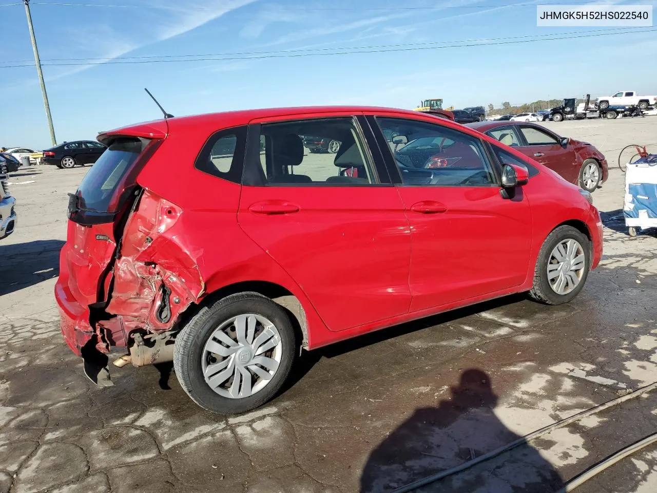 2017 Honda Fit Lx VIN: JHMGK5H52HS022540 Lot: 80104194