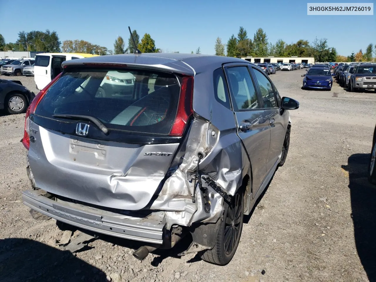 2018 Honda Fit Sport VIN: 3HGGK5H62JM726019 Lot: 71730454