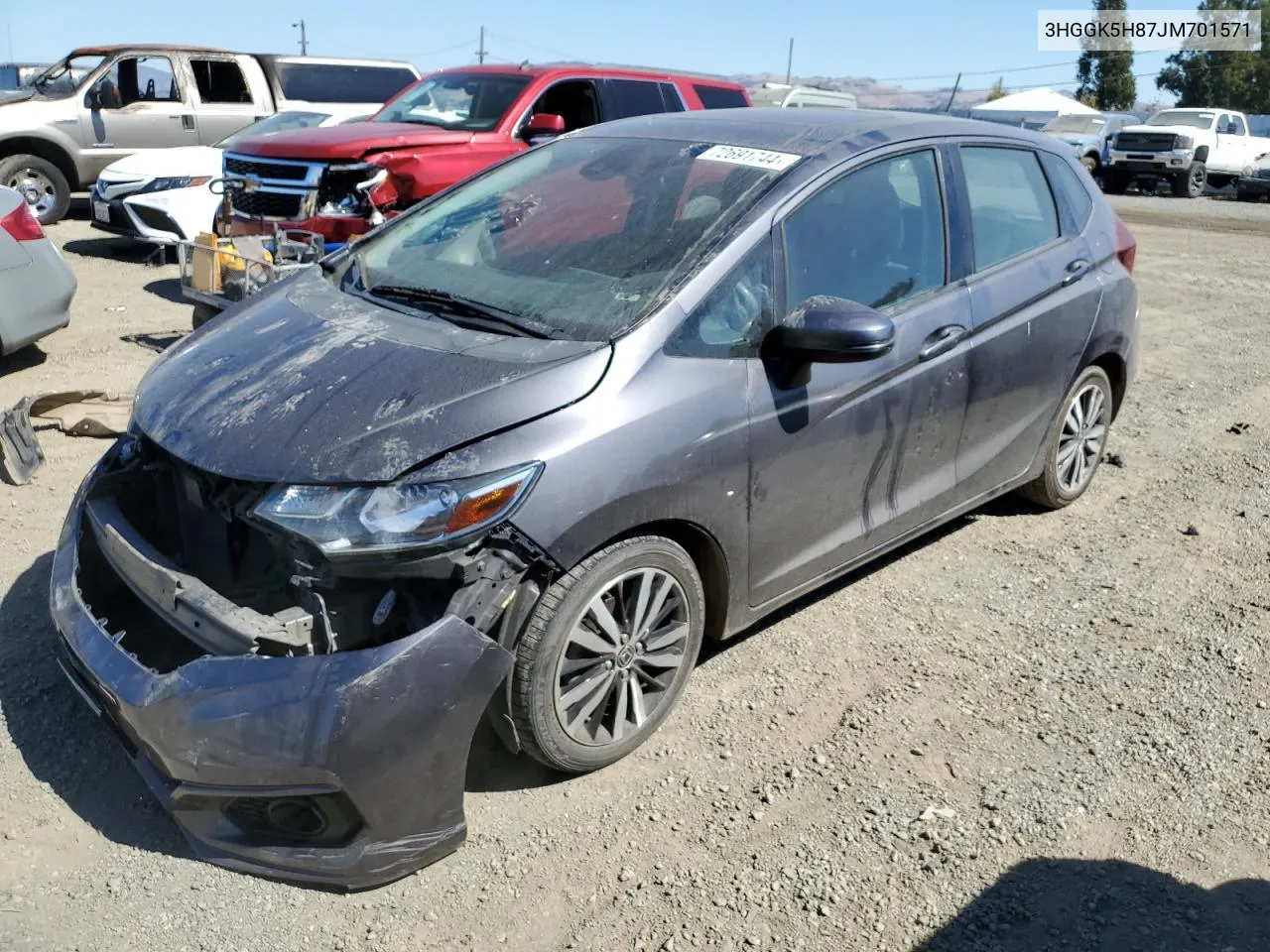 2018 Honda Fit Ex VIN: 3HGGK5H87JM701571 Lot: 72691744