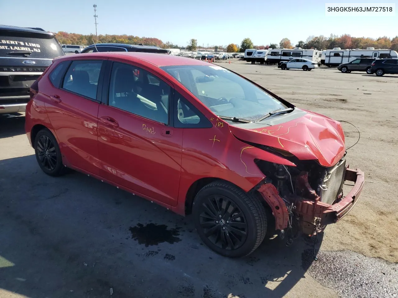 2018 Honda Fit Sport VIN: 3HGGK5H63JM727518 Lot: 76516394