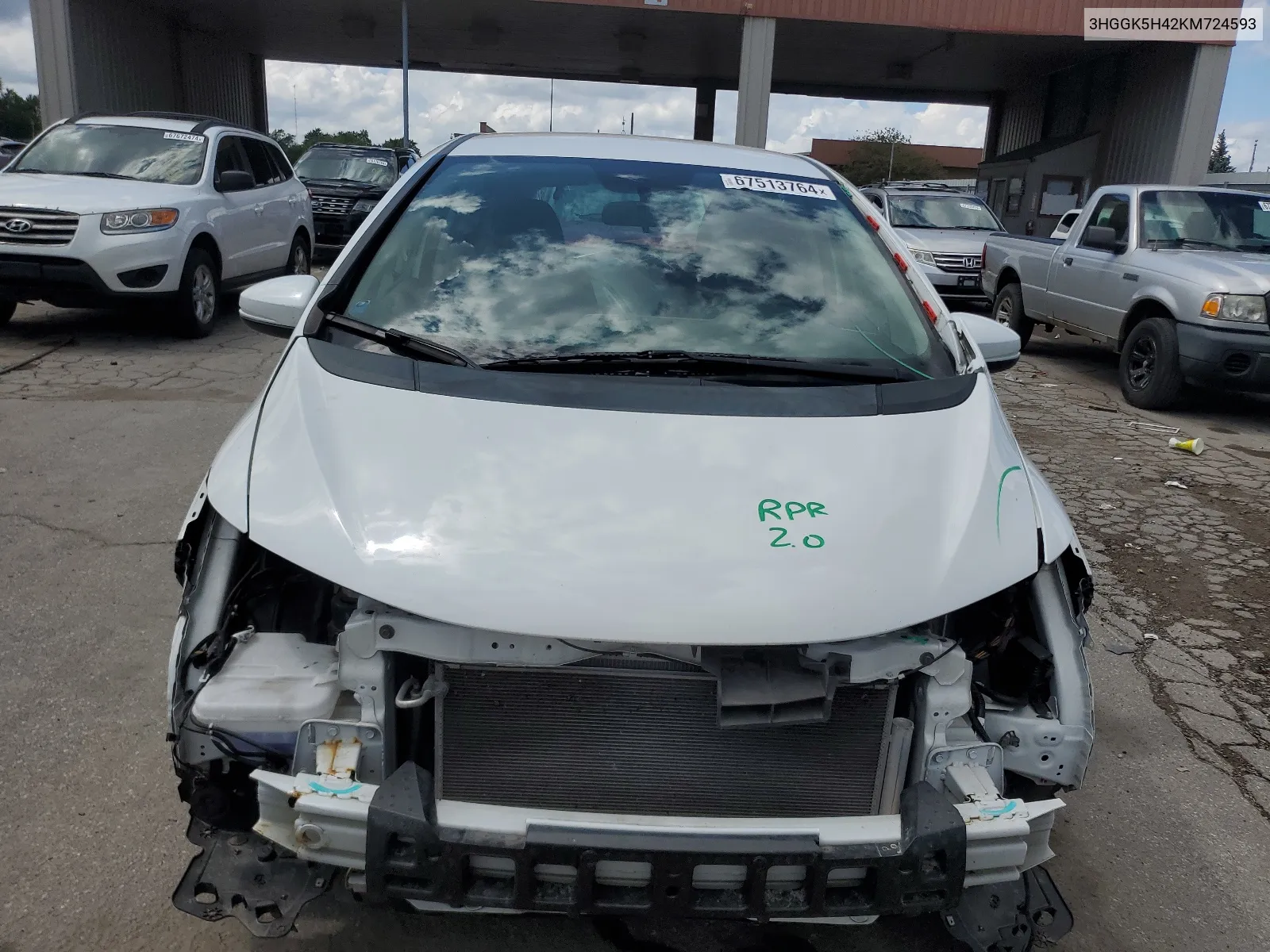 2019 Honda Fit Lx VIN: 3HGGK5H42KM724593 Lot: 67513764