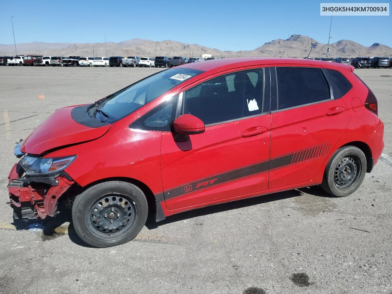 2019 Honda Fit Lx VIN: 3HGGK5H43KM700934 Lot: 73000694