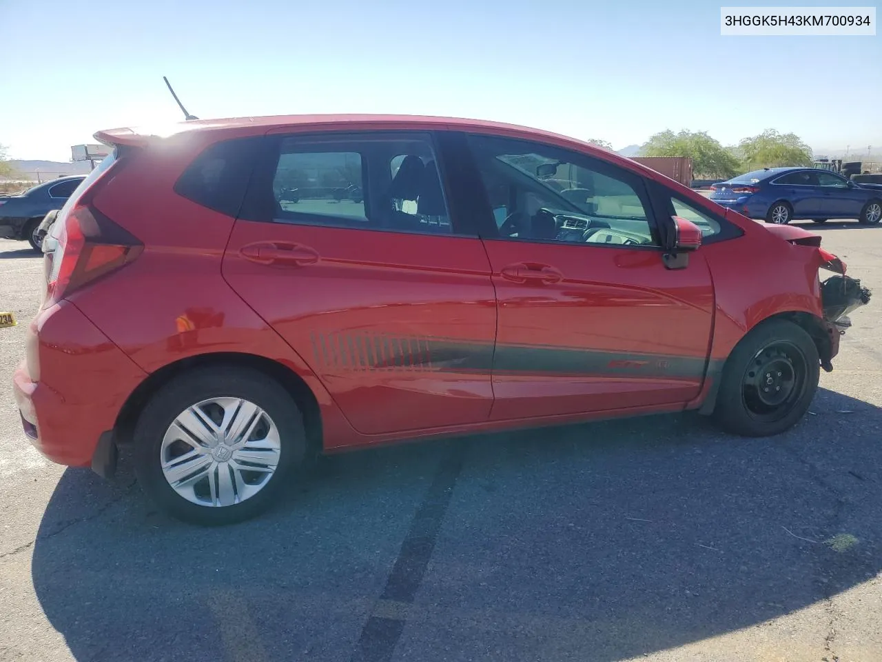 2019 Honda Fit Lx VIN: 3HGGK5H43KM700934 Lot: 73000694