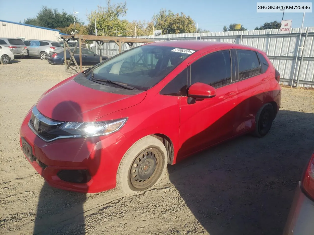 2019 Honda Fit Lx VIN: 3HGGK5H47KM725836 Lot: 73062584