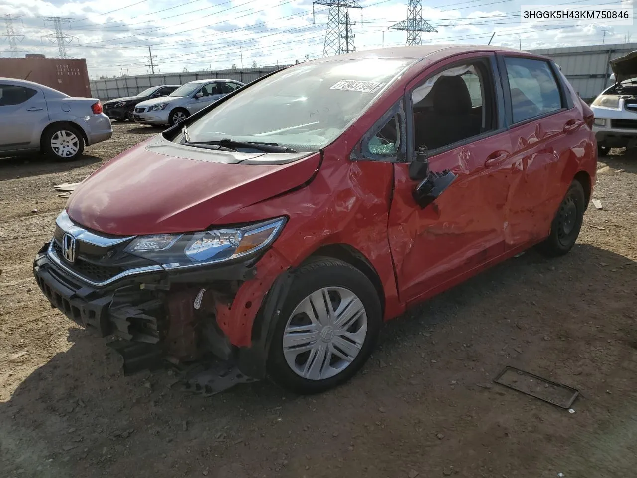 2019 Honda Fit Lx VIN: 3HGGK5H43KM750846 Lot: 73437994