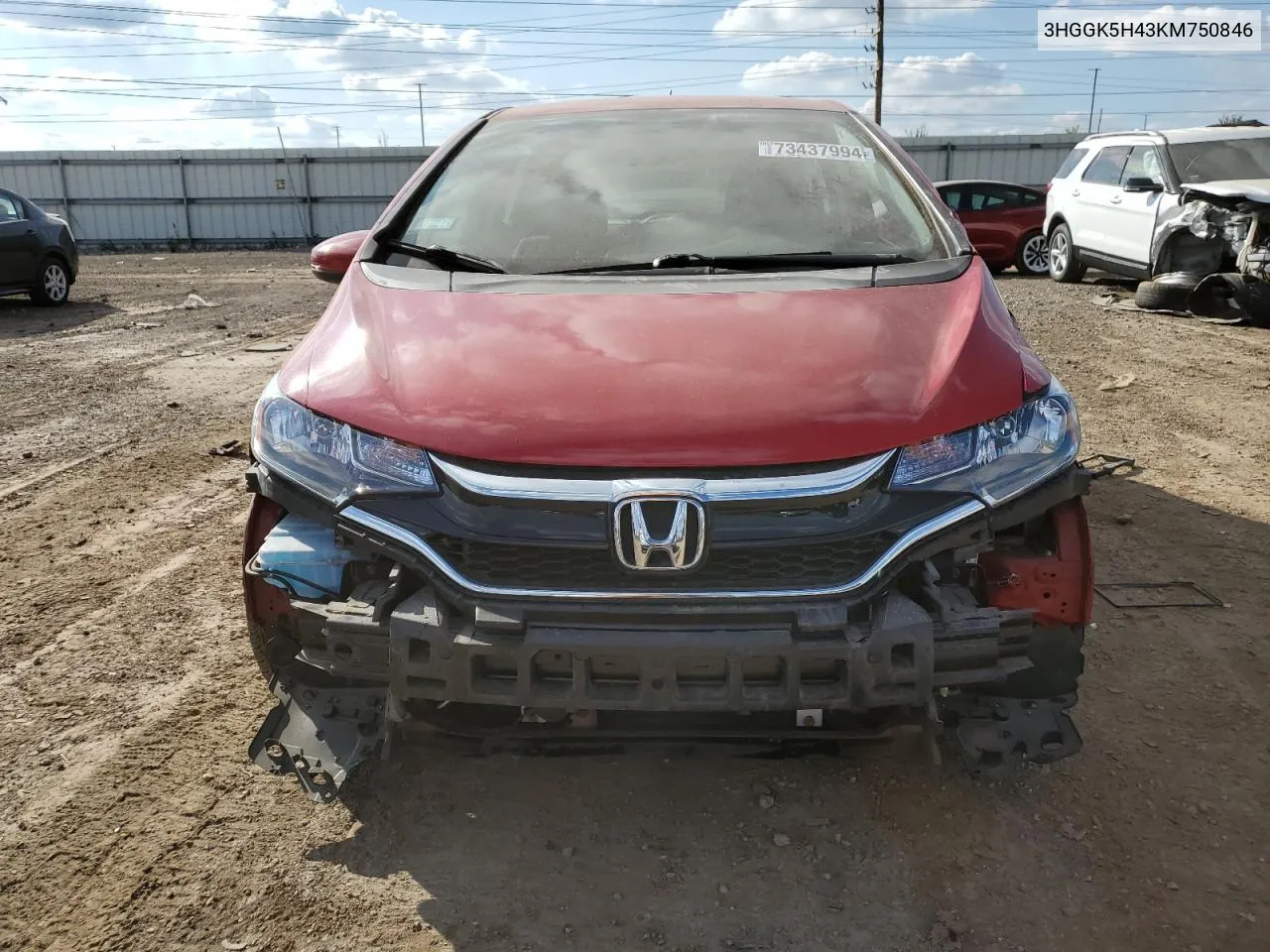 2019 Honda Fit Lx VIN: 3HGGK5H43KM750846 Lot: 73437994