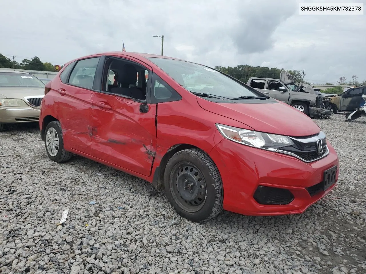 2019 Honda Fit Lx VIN: 3HGGK5H45KM732378 Lot: 74087364