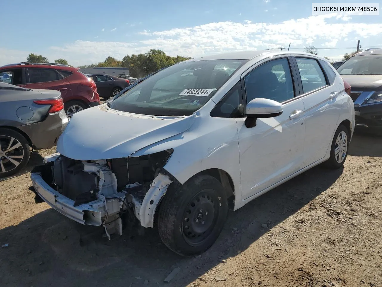 2019 Honda Fit Lx VIN: 3HGGK5H42KM748506 Lot: 74829244