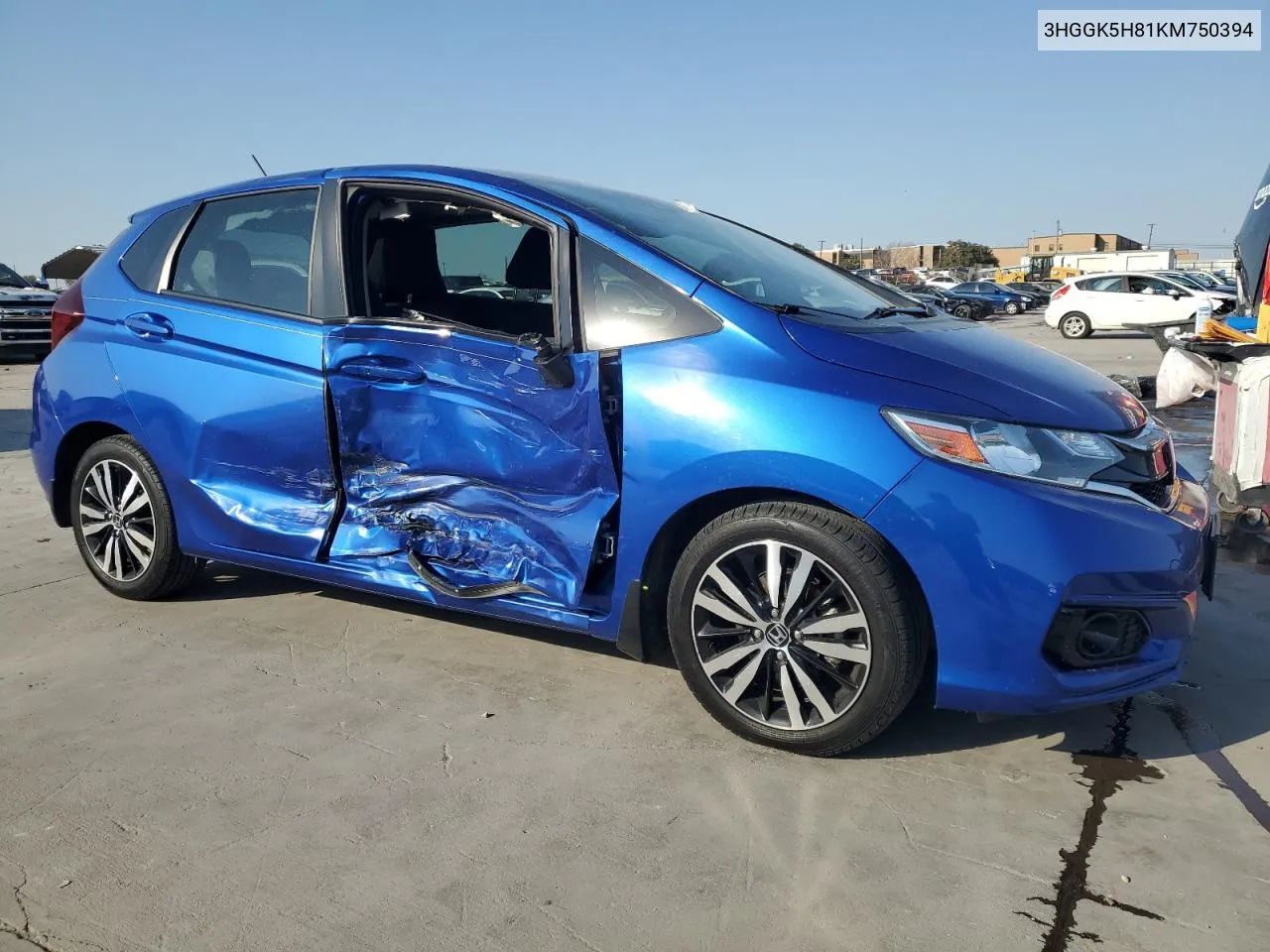 2019 Honda Fit Ex VIN: 3HGGK5H81KM750394 Lot: 74892334