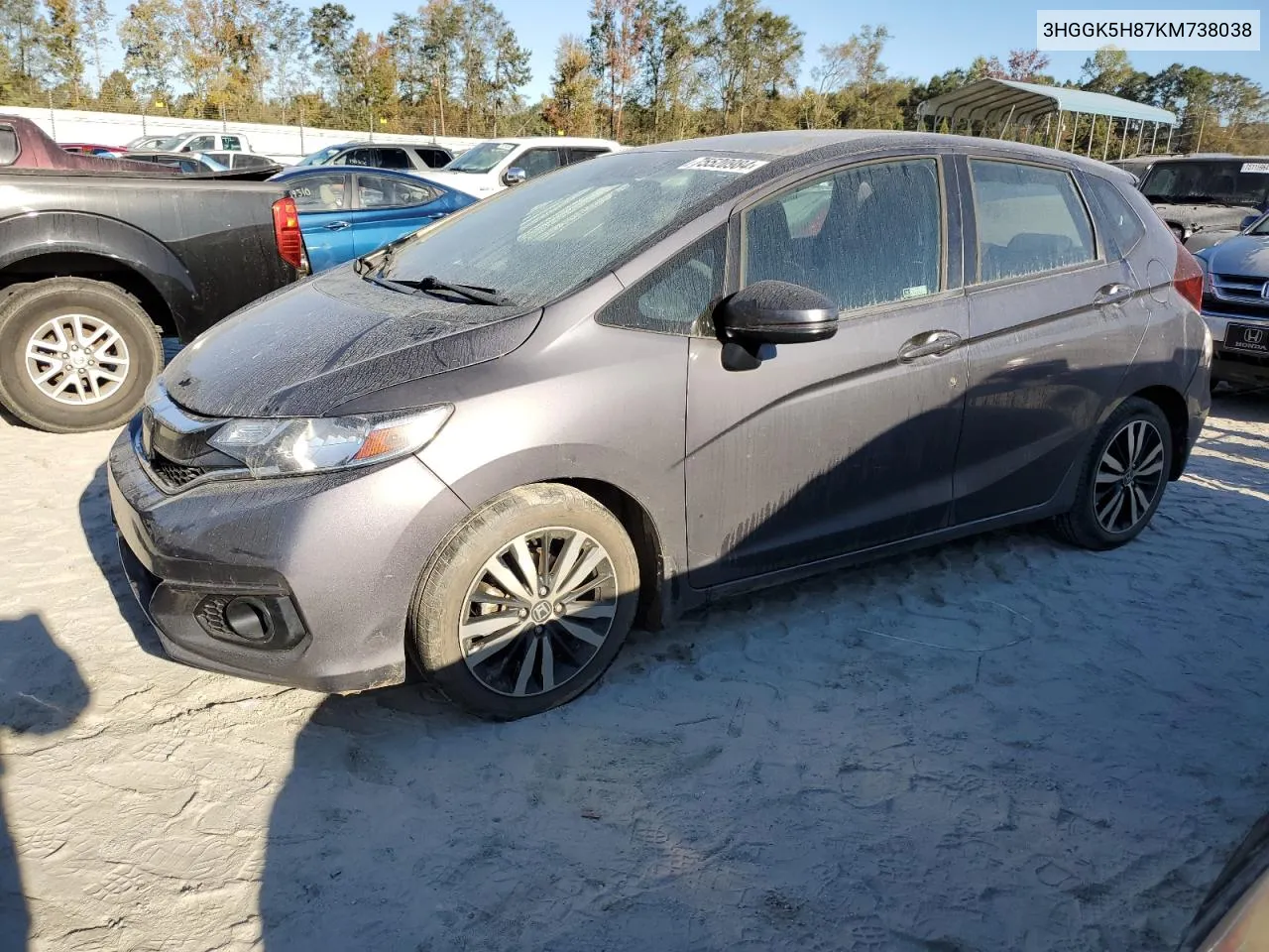 2019 Honda Fit Ex VIN: 3HGGK5H87KM738038 Lot: 75520984