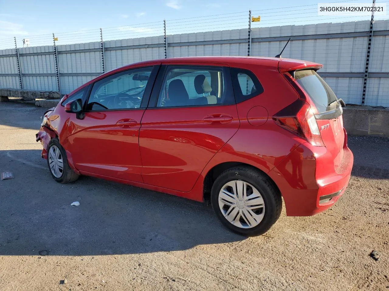 2019 Honda Fit Lx VIN: 3HGGK5H42KM702321 Lot: 75767374