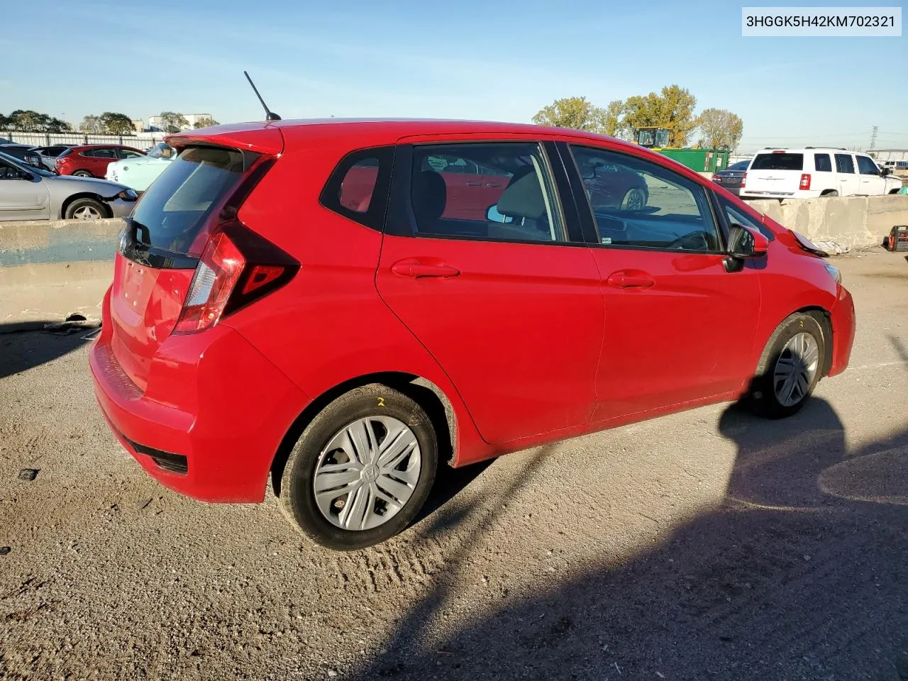 2019 Honda Fit Lx VIN: 3HGGK5H42KM702321 Lot: 75767374