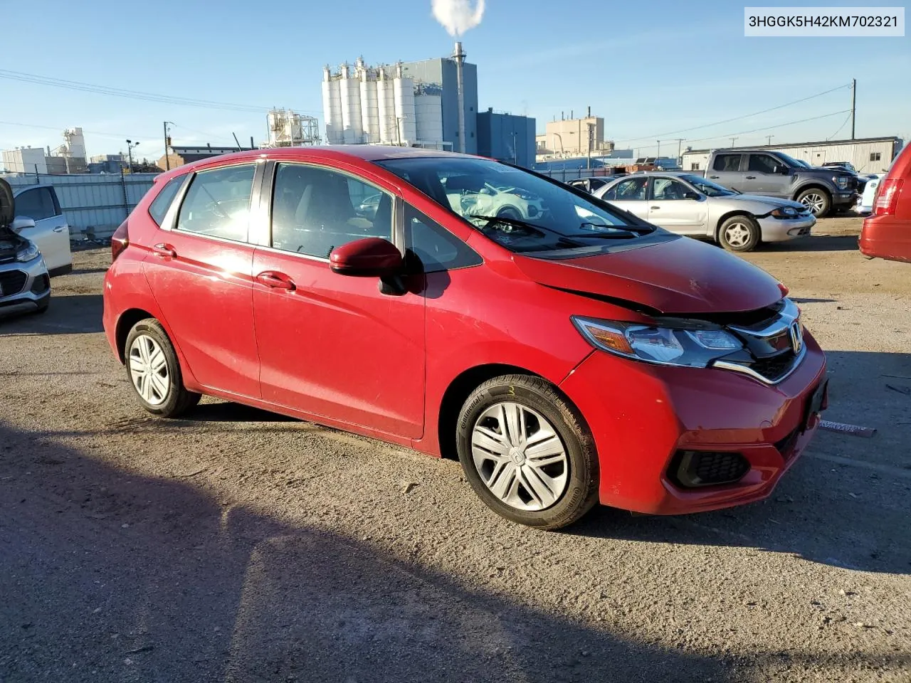 2019 Honda Fit Lx VIN: 3HGGK5H42KM702321 Lot: 75767374