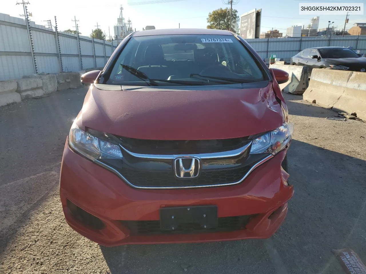 2019 Honda Fit Lx VIN: 3HGGK5H42KM702321 Lot: 75767374