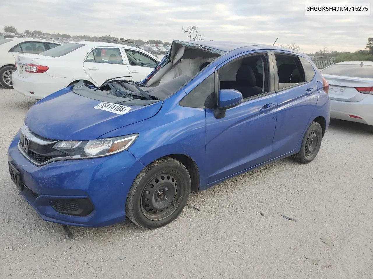 2019 Honda Fit Lx VIN: 3HGGK5H49KM715275 Lot: 76414104