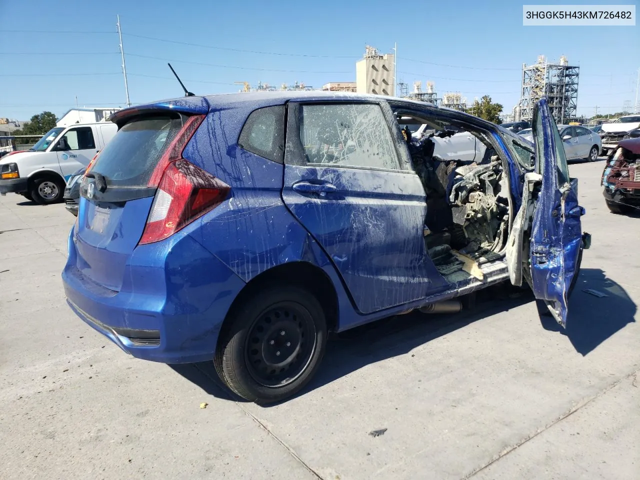 2019 Honda Fit Lx VIN: 3HGGK5H43KM726482 Lot: 76520274