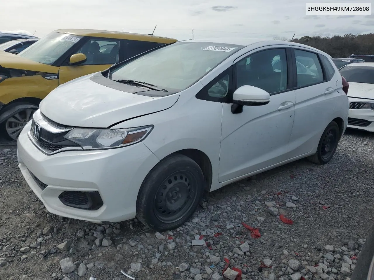 2019 Honda Fit Lx VIN: 3HGGK5H49KM728608 Lot: 77104644