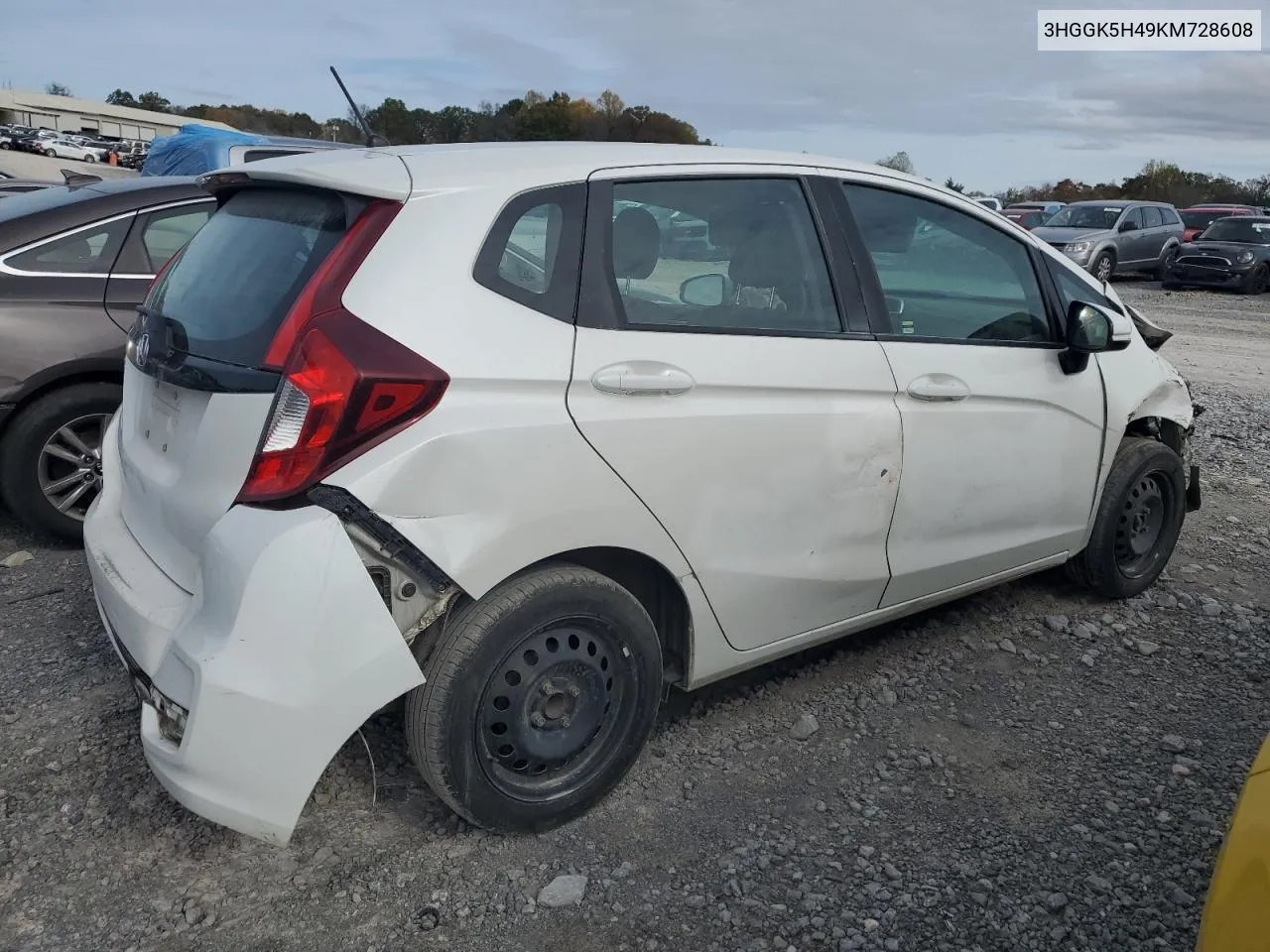 2019 Honda Fit Lx VIN: 3HGGK5H49KM728608 Lot: 77104644