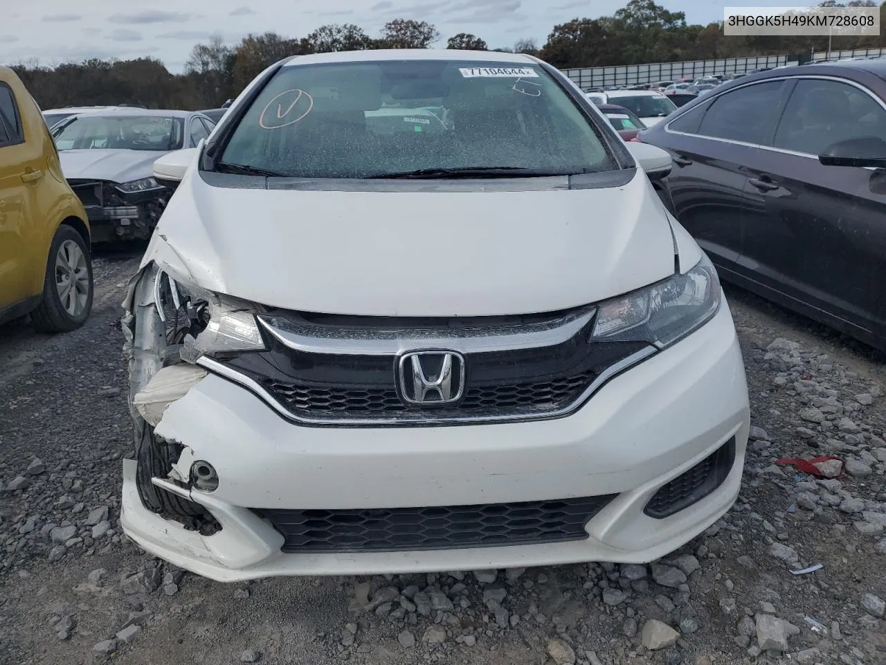 2019 Honda Fit Lx VIN: 3HGGK5H49KM728608 Lot: 77104644