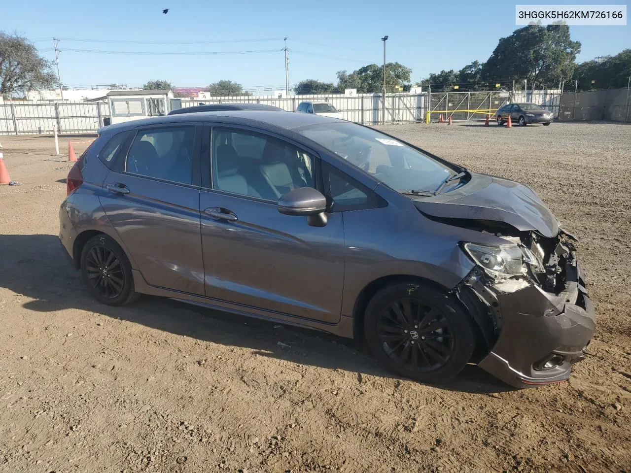 2019 Honda Fit Sport VIN: 3HGGK5H62KM726166 Lot: 77426494