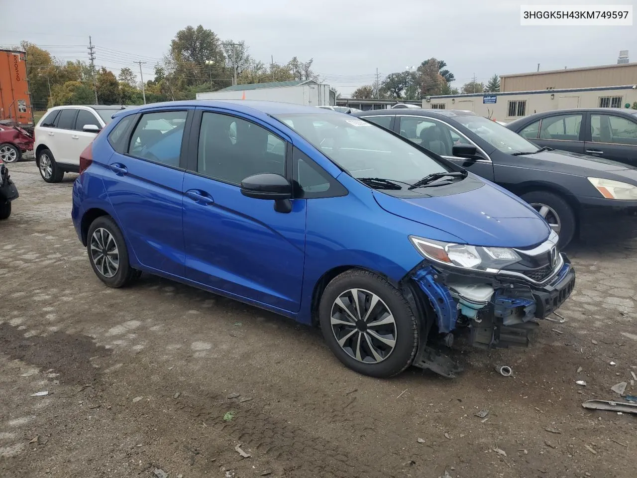 2019 Honda Fit Lx VIN: 3HGGK5H43KM749597 Lot: 77922944