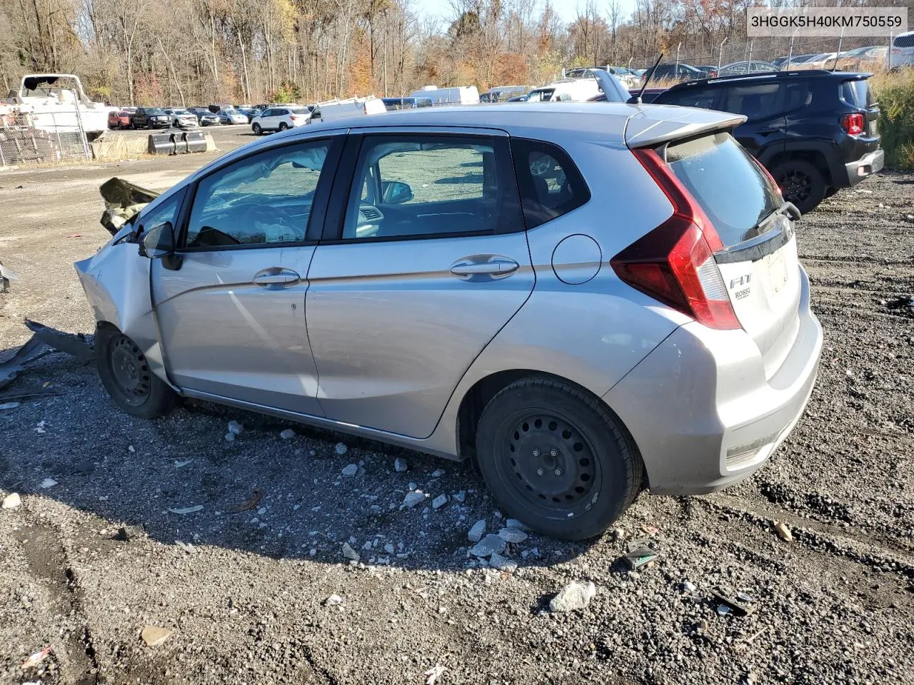 2019 Honda Fit Lx VIN: 3HGGK5H40KM750559 Lot: 79876854