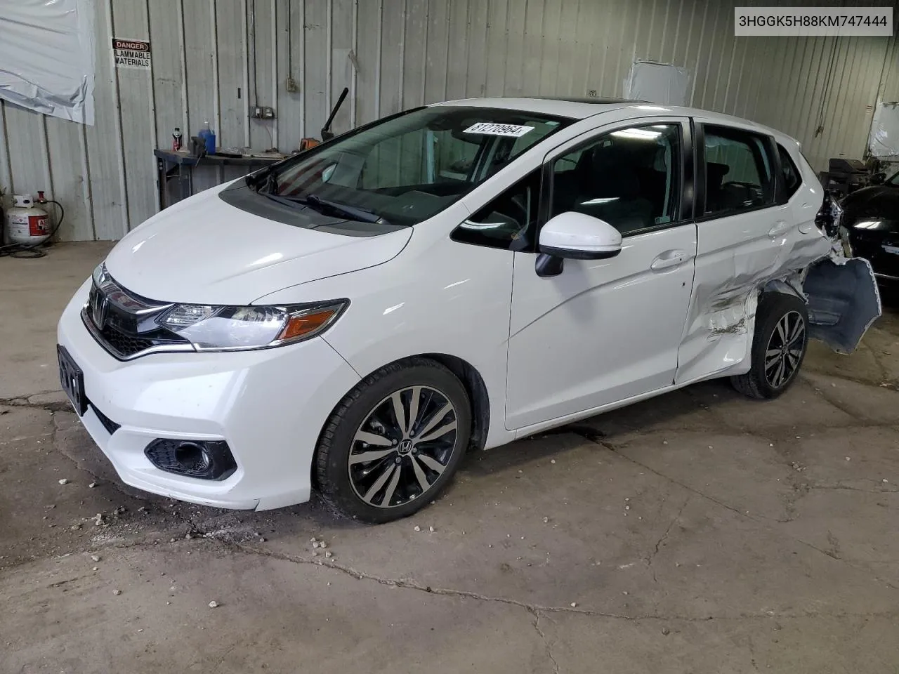 2019 Honda Fit Ex VIN: 3HGGK5H88KM747444 Lot: 81270964