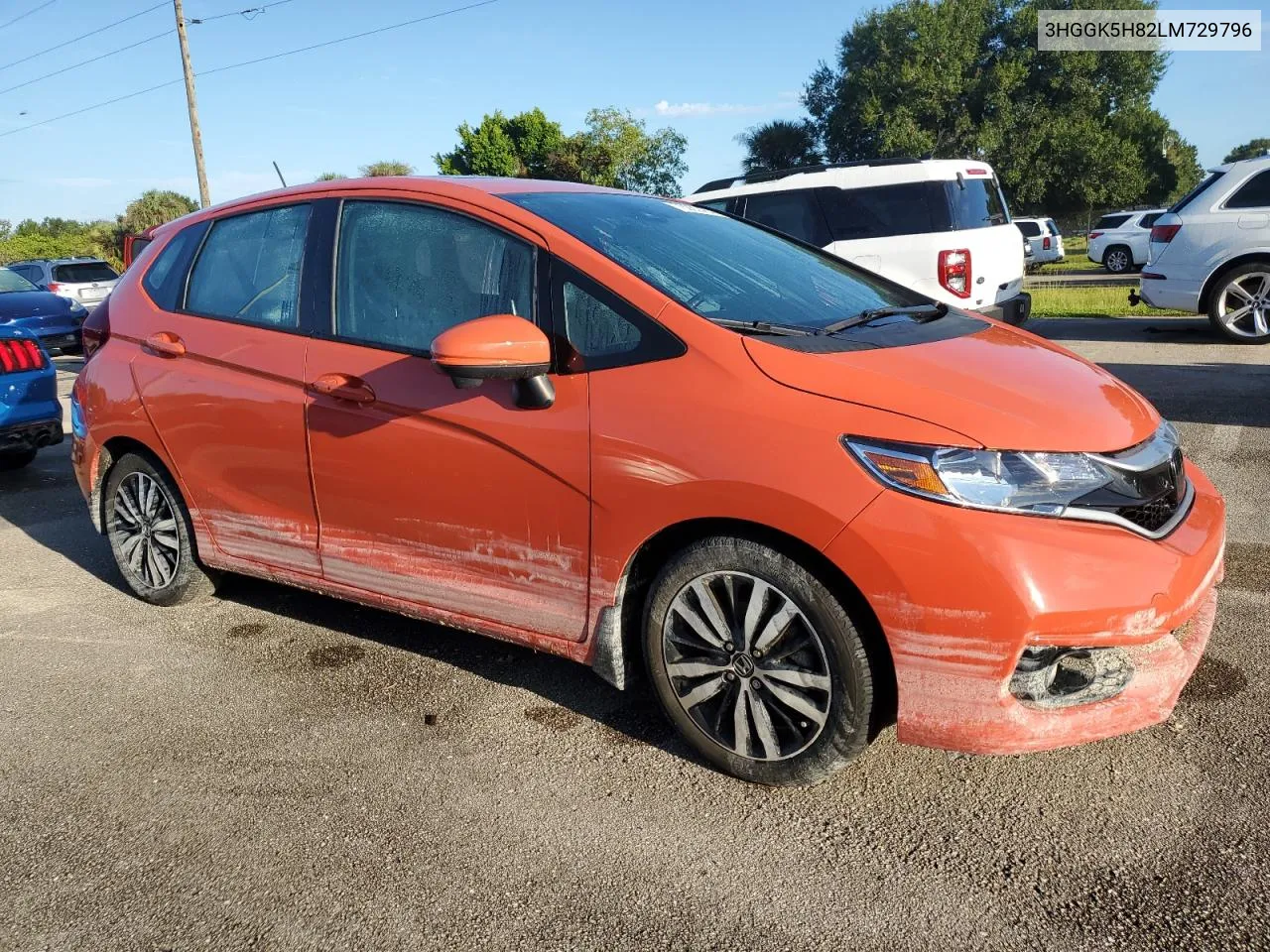 2020 Honda Fit Ex VIN: 3HGGK5H82LM729796 Lot: 73992484