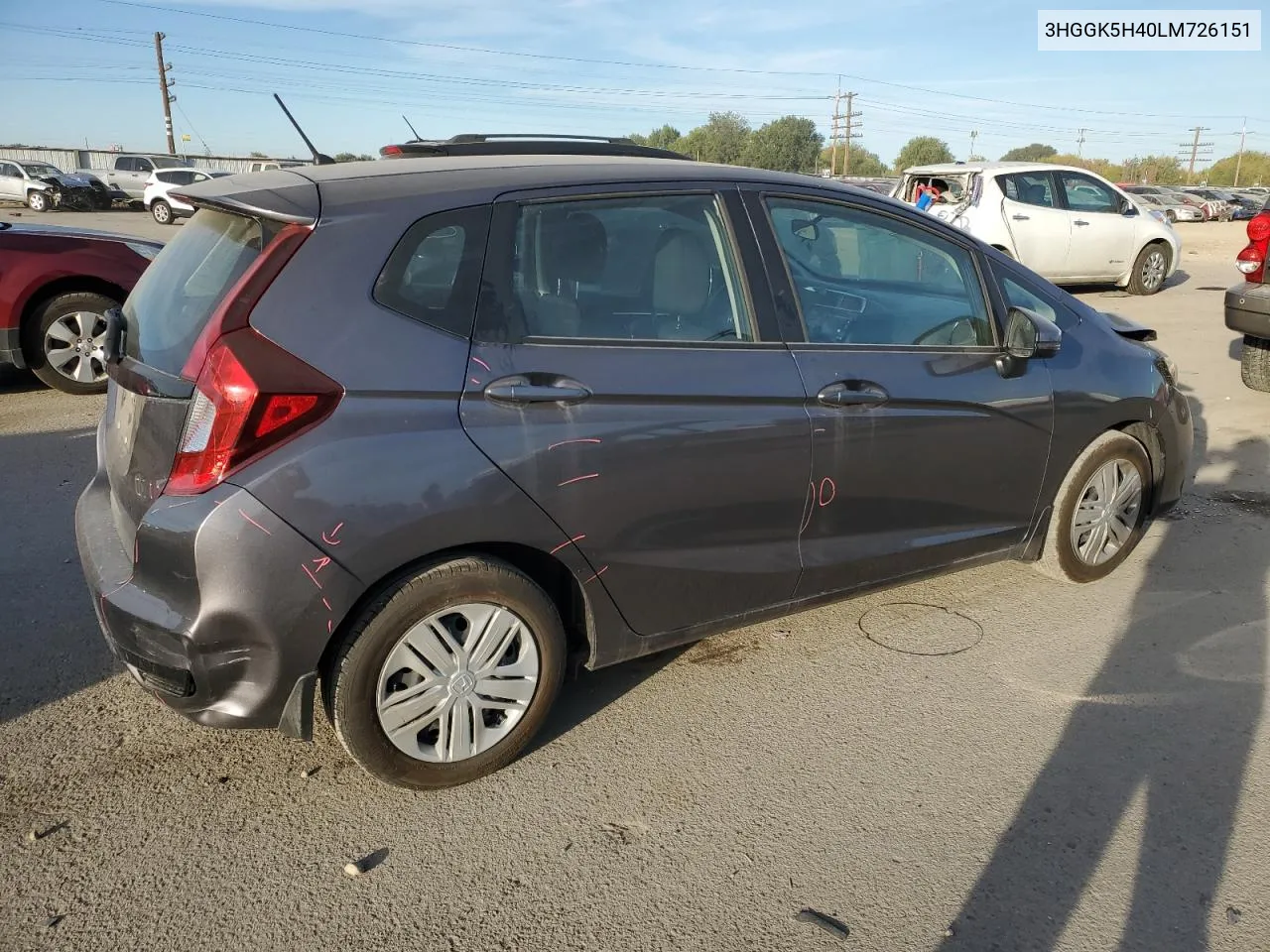 2020 Honda Fit Lx VIN: 3HGGK5H40LM726151 Lot: 74110924