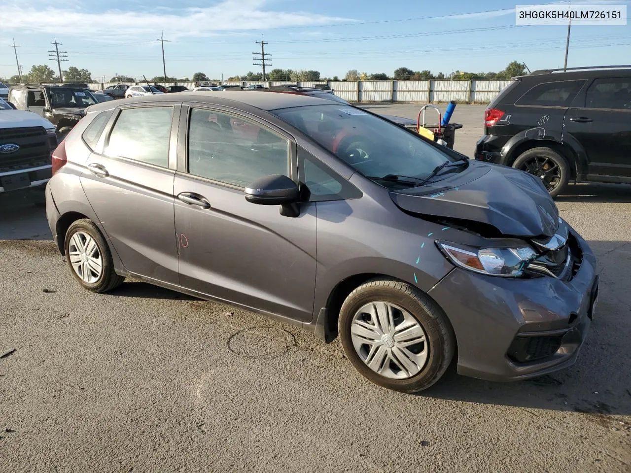 2020 Honda Fit Lx VIN: 3HGGK5H40LM726151 Lot: 74110924