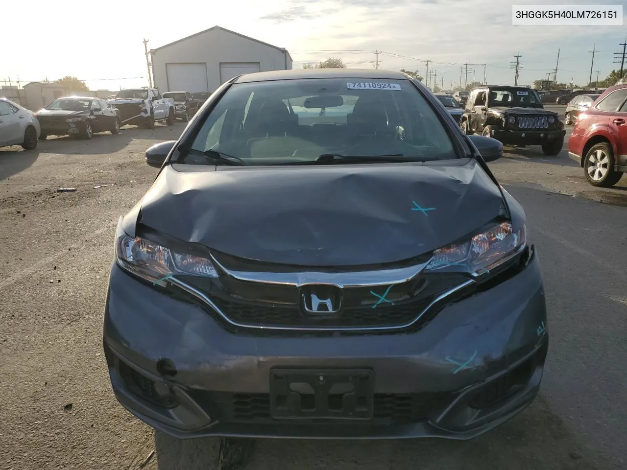 2020 Honda Fit Lx VIN: 3HGGK5H40LM726151 Lot: 74110924