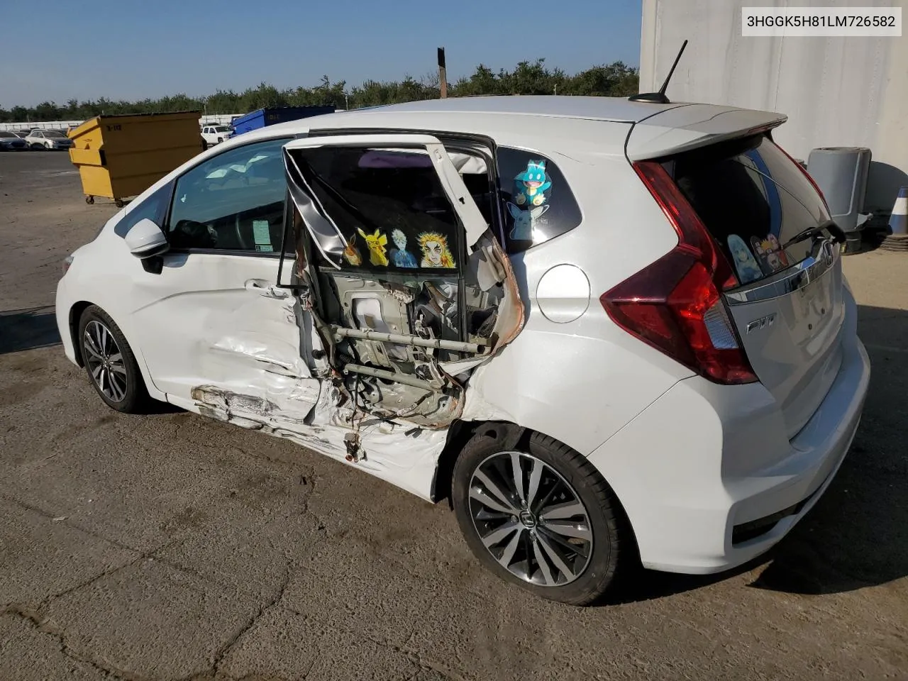 2020 Honda Fit Ex VIN: 3HGGK5H81LM726582 Lot: 74825134