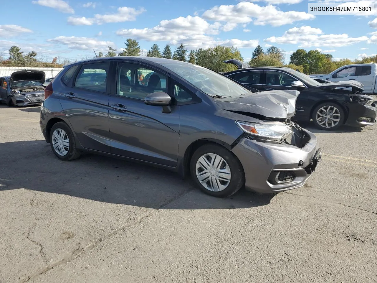 2020 Honda Fit Lx VIN: 3HGGK5H47LM716801 Lot: 76151654