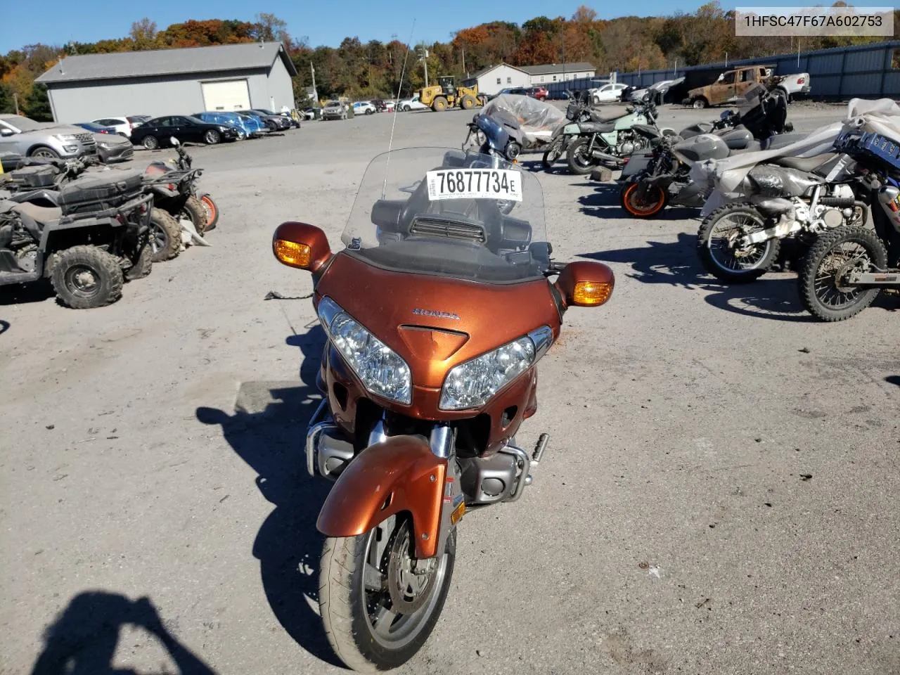 2007 Honda Gl1800 VIN: 1HFSC47F67A602753 Lot: 76877734