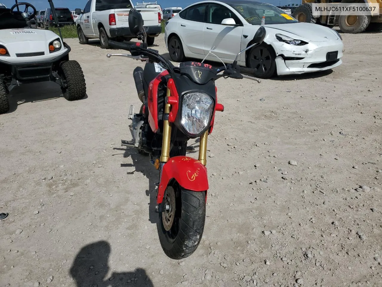 2015 Honda Grom 125 VIN: MLHJC611XF5100637 Lot: 75691544