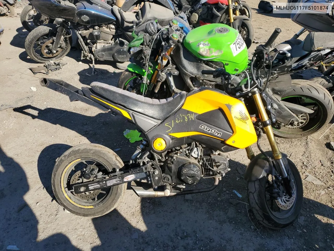 2015 Honda Grom 125 VIN: MLHJC6117F5101874 Lot: 77202414