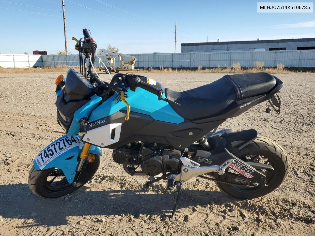 2019 Honda Grom 125 VIN: MLHJC7514K5106735 Lot: 74572764